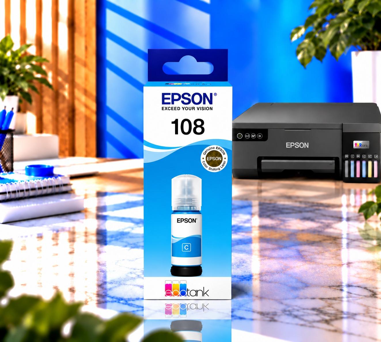 Epson EcoTank 108 Cyan Orijinal, şəkil 1