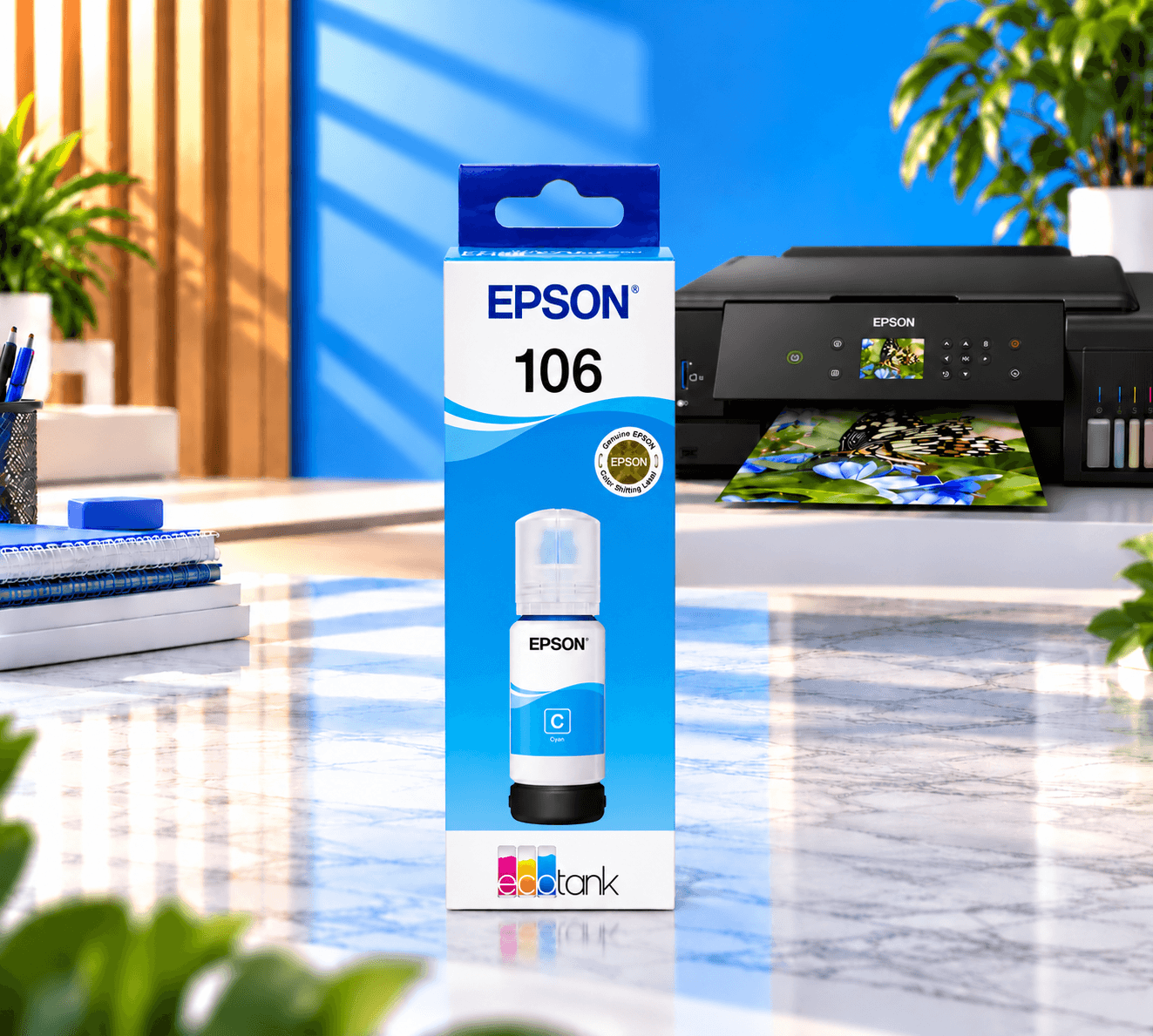Epson EcoTank 106 Cyan Orijinal, şəkil 1
