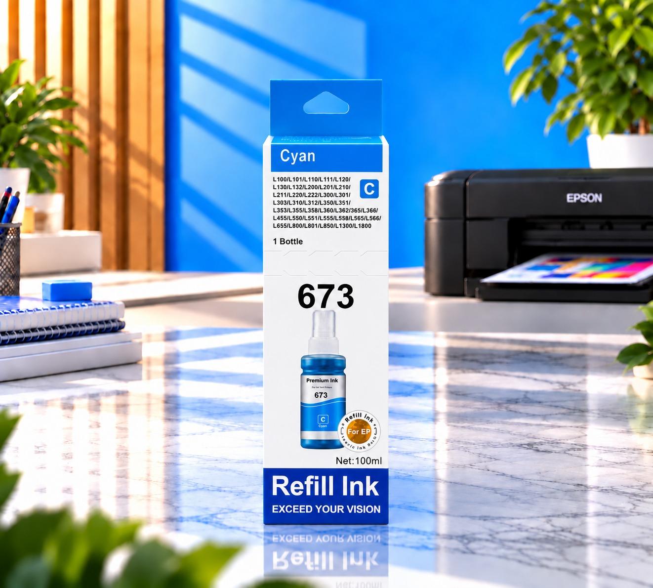Epson 673 Cyan Premium (100ml), şəkil 1