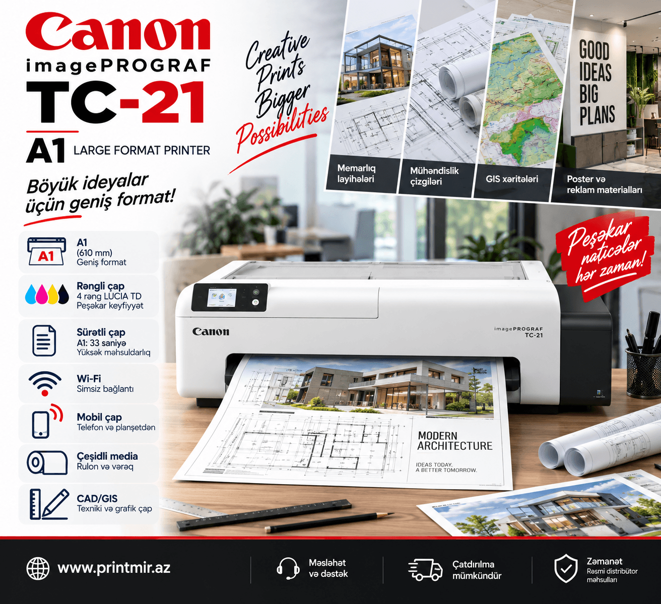 Canon imagePROGRAF TC-21 A1 printer, şəkil 1