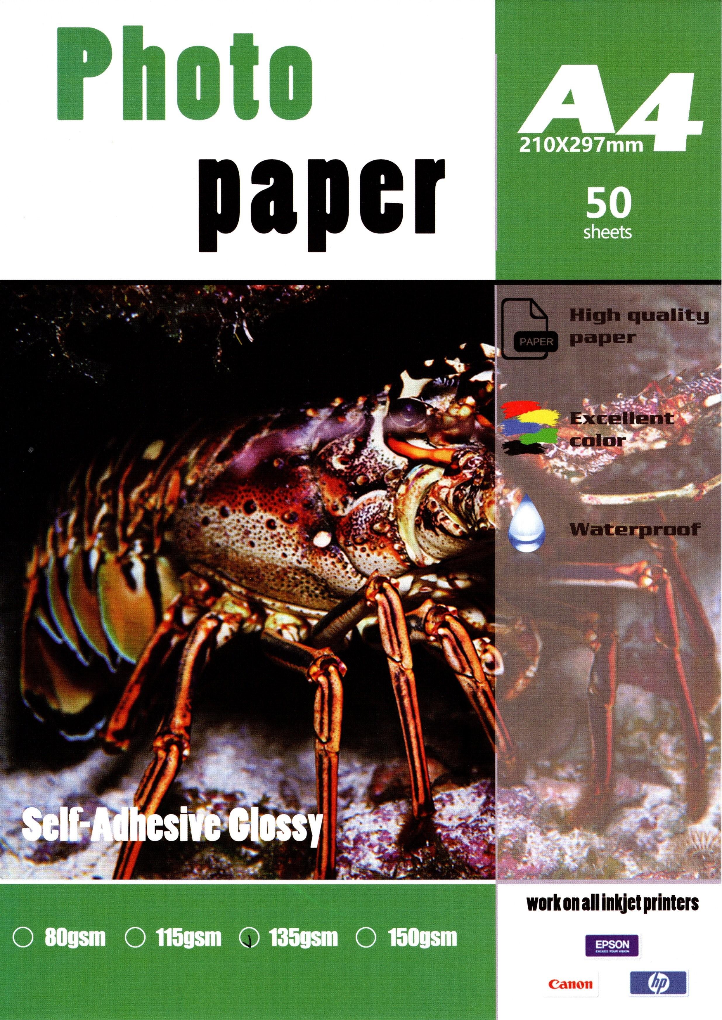 135gsm glossy sticker photo paper, şəkil 1