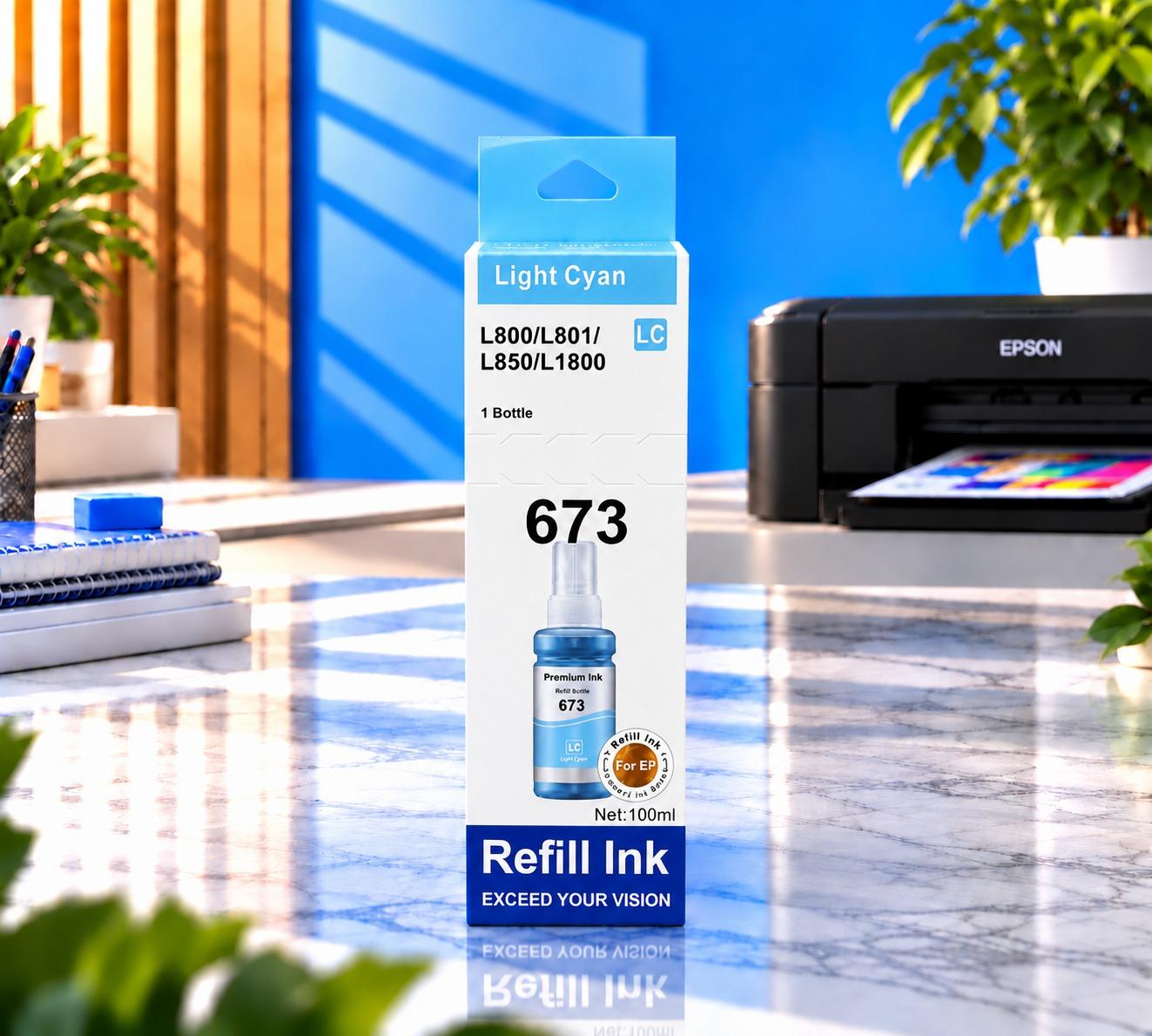 Epson 673 Light Cyan Premium (100ml), şəkil 1
