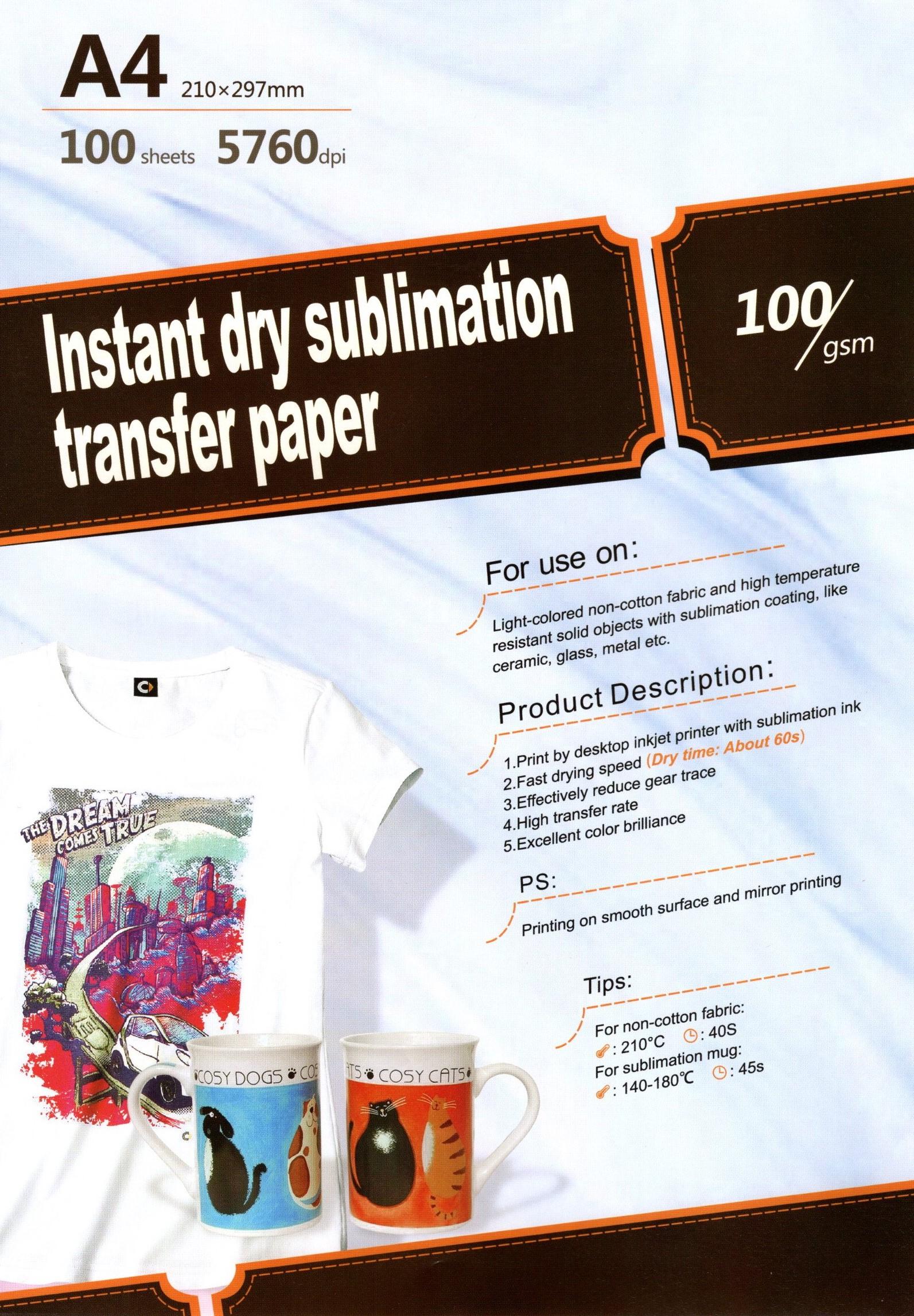 A4 - 100gsm A4 sublimstion dry transfer paper, şəkil 1