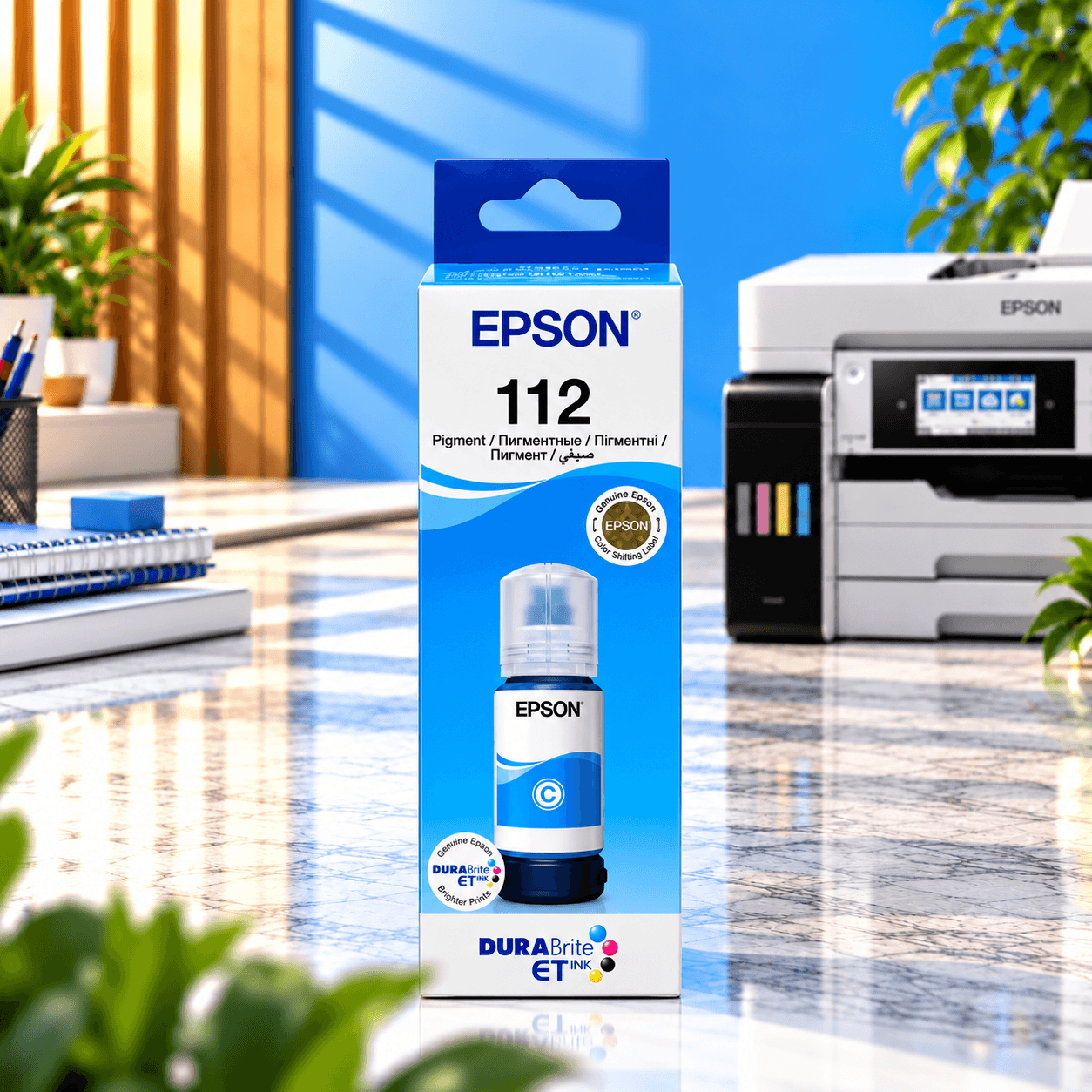 Epson EcoTank 112 Cyan Orijinal, şəkil 1