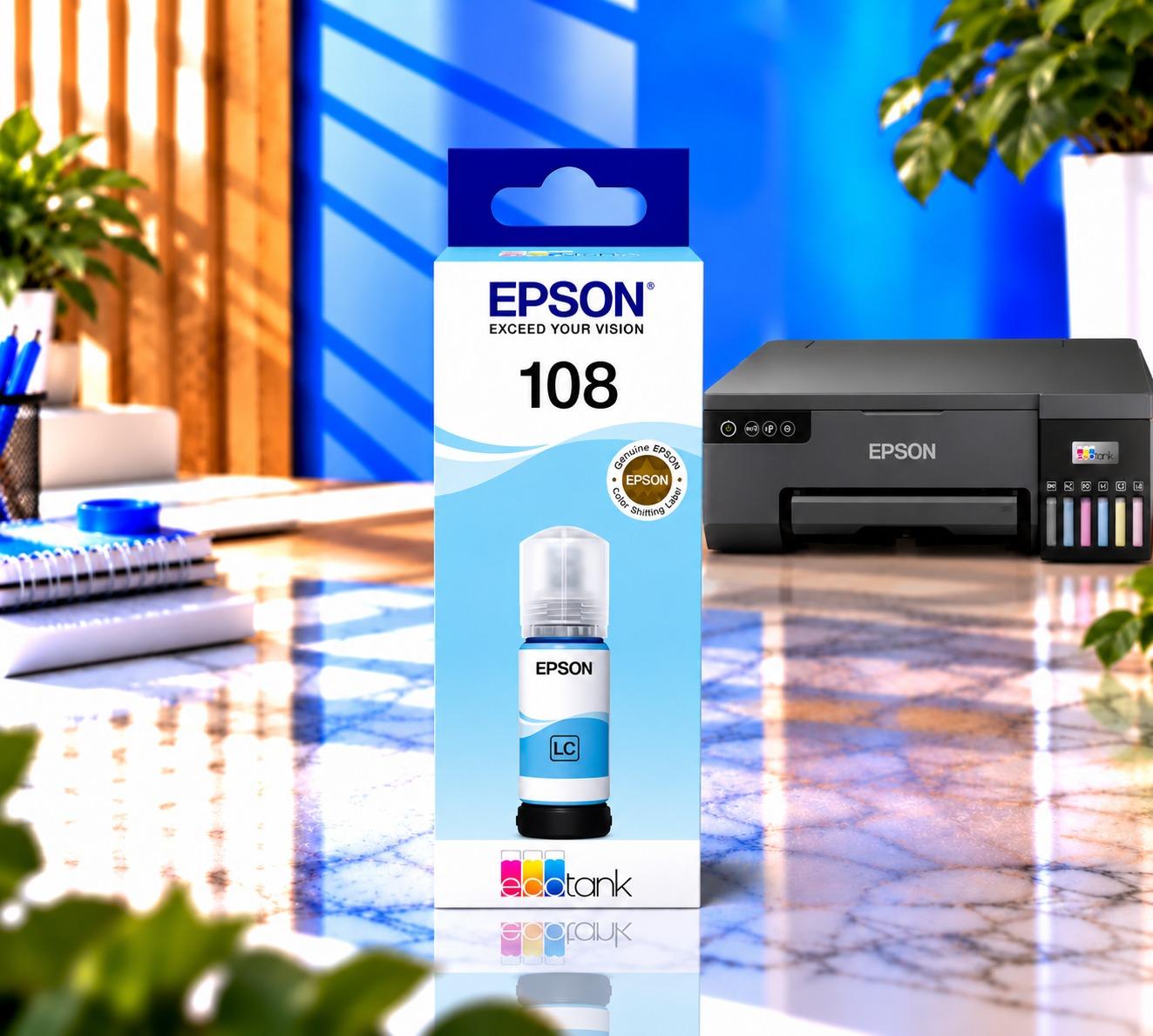 Epson EcoTank 108 Light Cyan Orijinal, şəkil 1